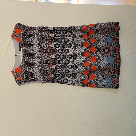 Banana Republic black/grey/orange shift dress/tunic, size 4P - Picture 5 of 10